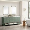 James Martin Vanities Breckenridge 72in Double Vanity, Smokey Celadon w/ 3 CM White Zeus Top 330-V72-SC-3WZ